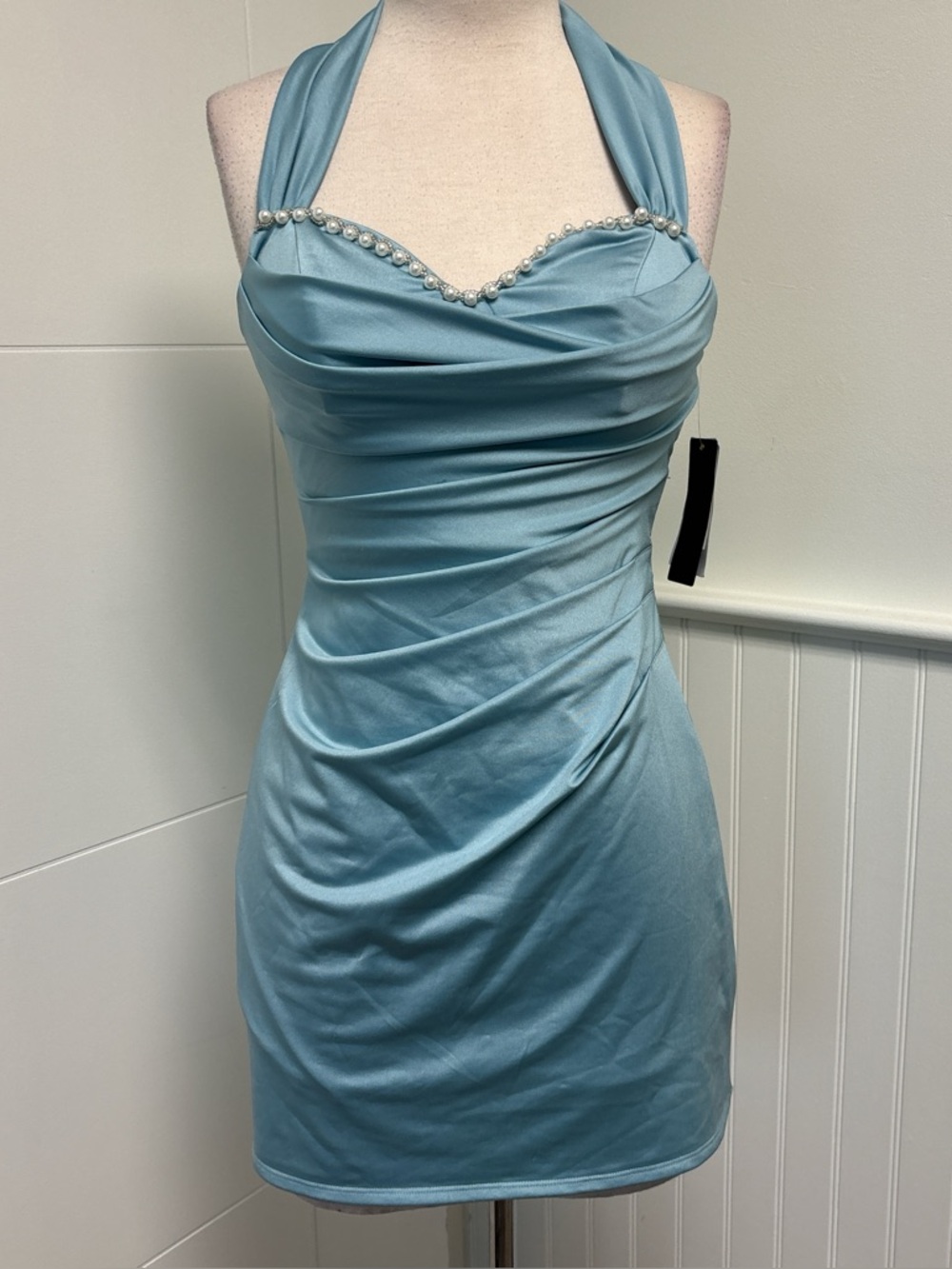 Seni & Cade Light Blue Halter Dress - Small #179